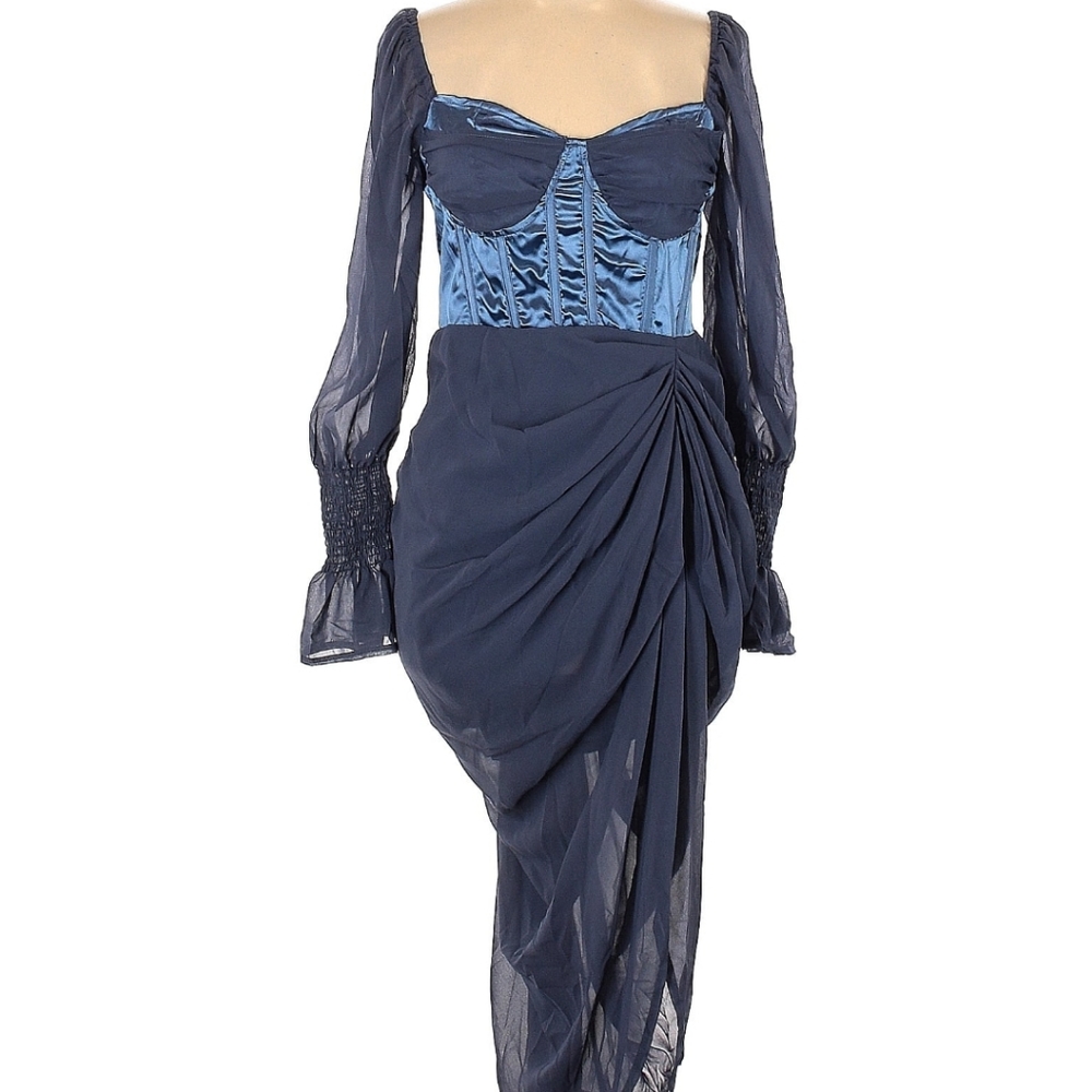 PrettyLittleThing Blue Corset Dress size 12 NWT